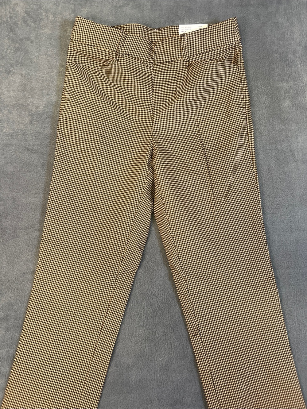 Rafaella women’s Houndstooth stretch Pants - Tan & Black